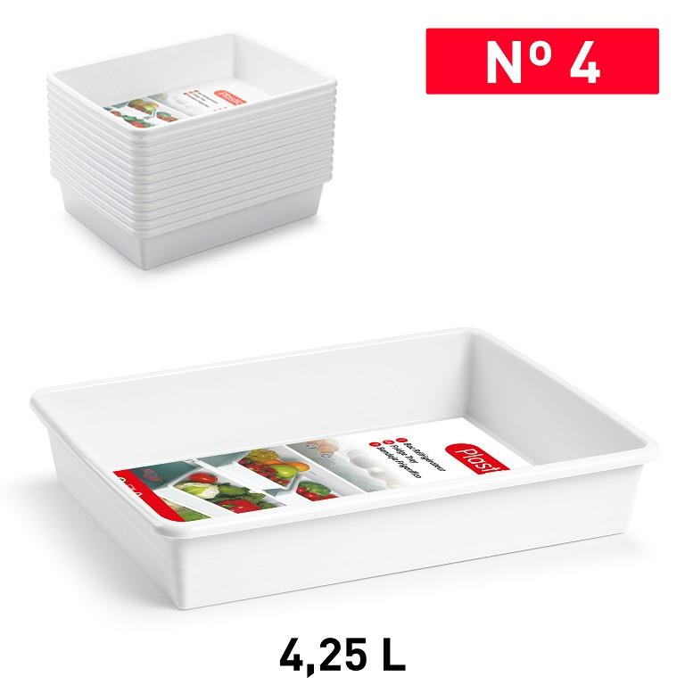 White No 4 Tray 4.25L - Commercial Butcher Shop Display Presentation Tray