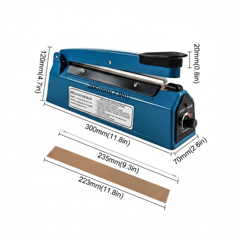 Commercial Plastic Film Sealer Rear View - Professional Butcher Food Wrapping Machine