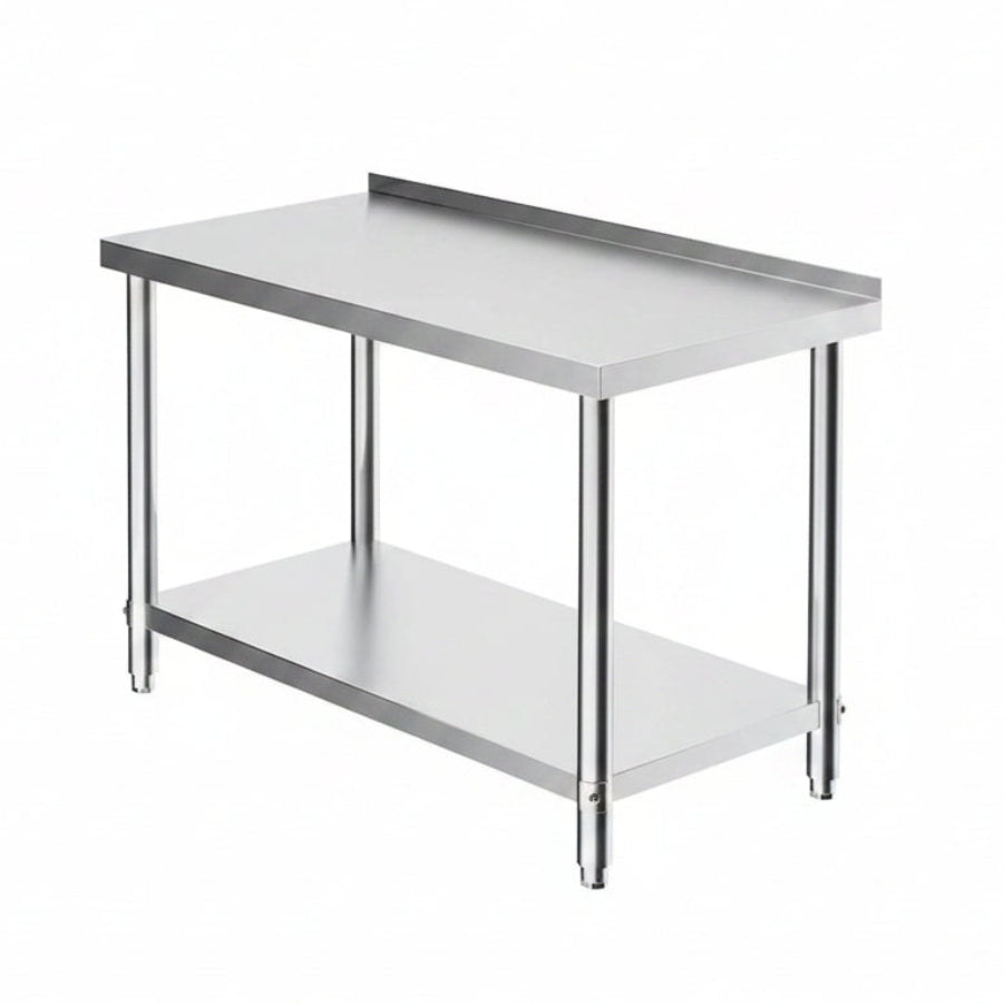 Aluminium butchers table 6ft x 2ft - large hygienic stainless prep table