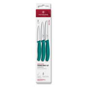 Victorinox Swiss Classic 3pc Paring Set Black Red Green - Professional Kitchen Paring Knife Set