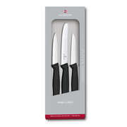 Victorinox Swiss Classic Paring Knife 3 Piece Gift Set Black - Professional Kitchen Knives