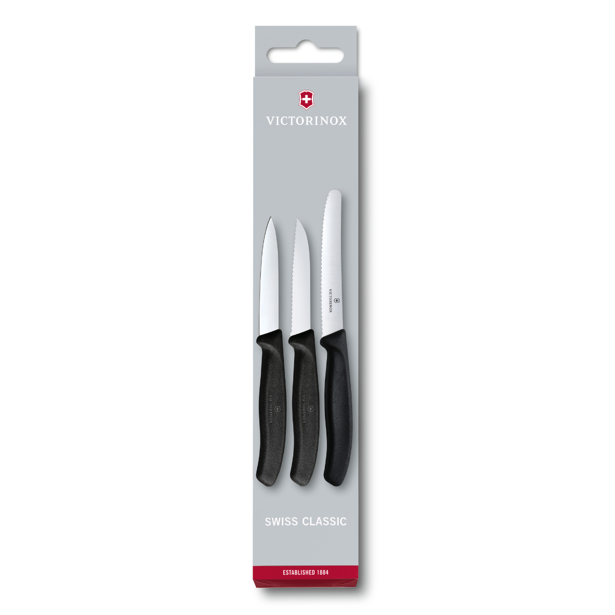 Victorinox Swiss Classic Paring Knife Set Black - Professional Kitchen Paring Knife Set