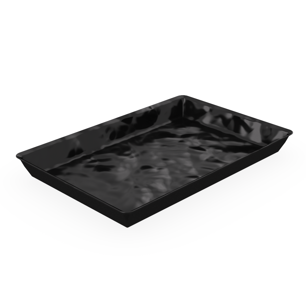 Mino Black Melamine Tray 420x280x30mm - Large Butcher Shop Display Presentation Tray