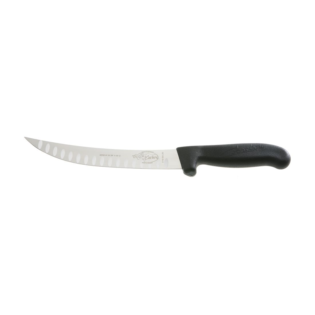 Refurbished Caribou Trimming Knife Curved Rigid Scalloped Blade 20cm - Professional Butcher Knife