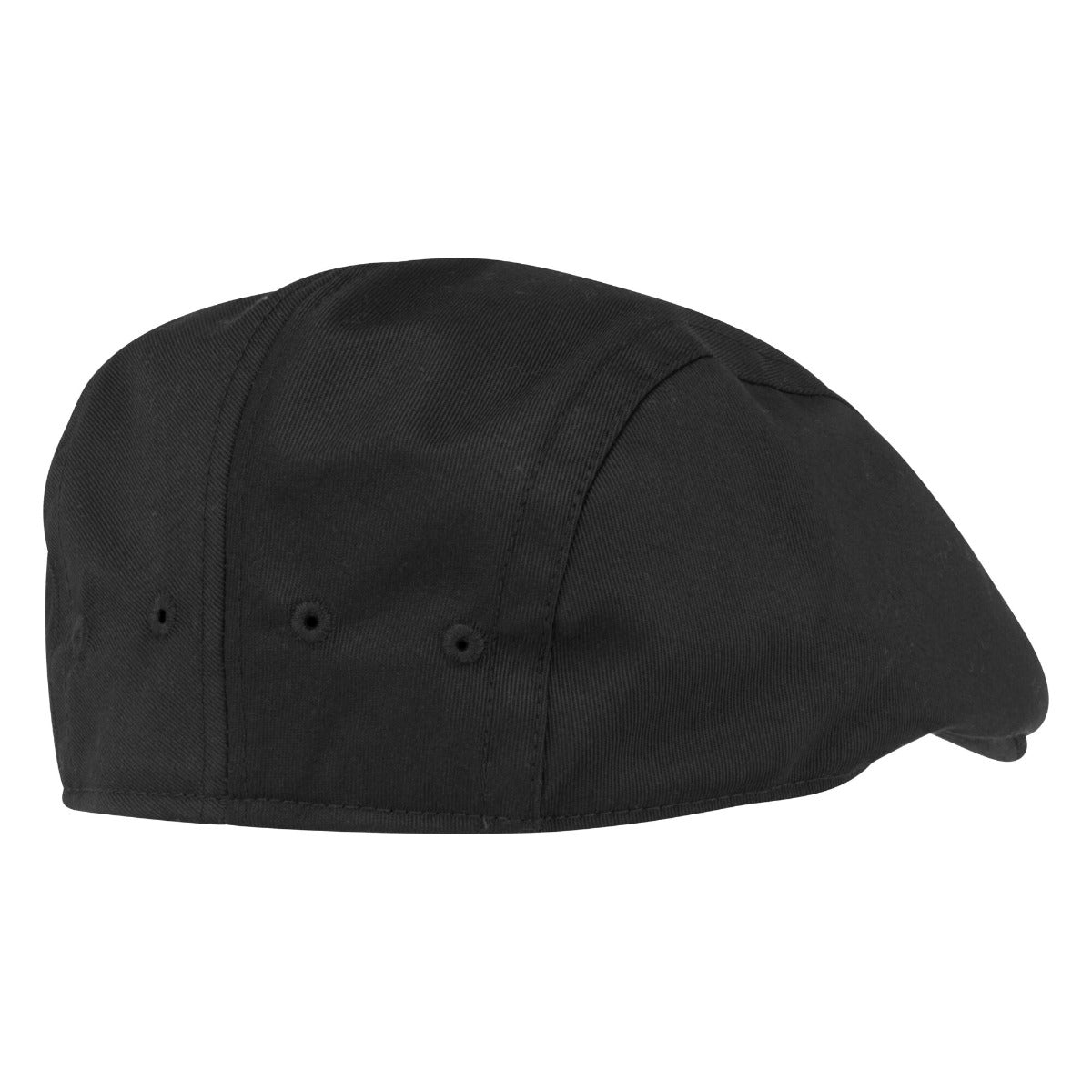 Black Chefs Flat Cap XL Back View - Butcher Shop Hygiene Food Service Cap