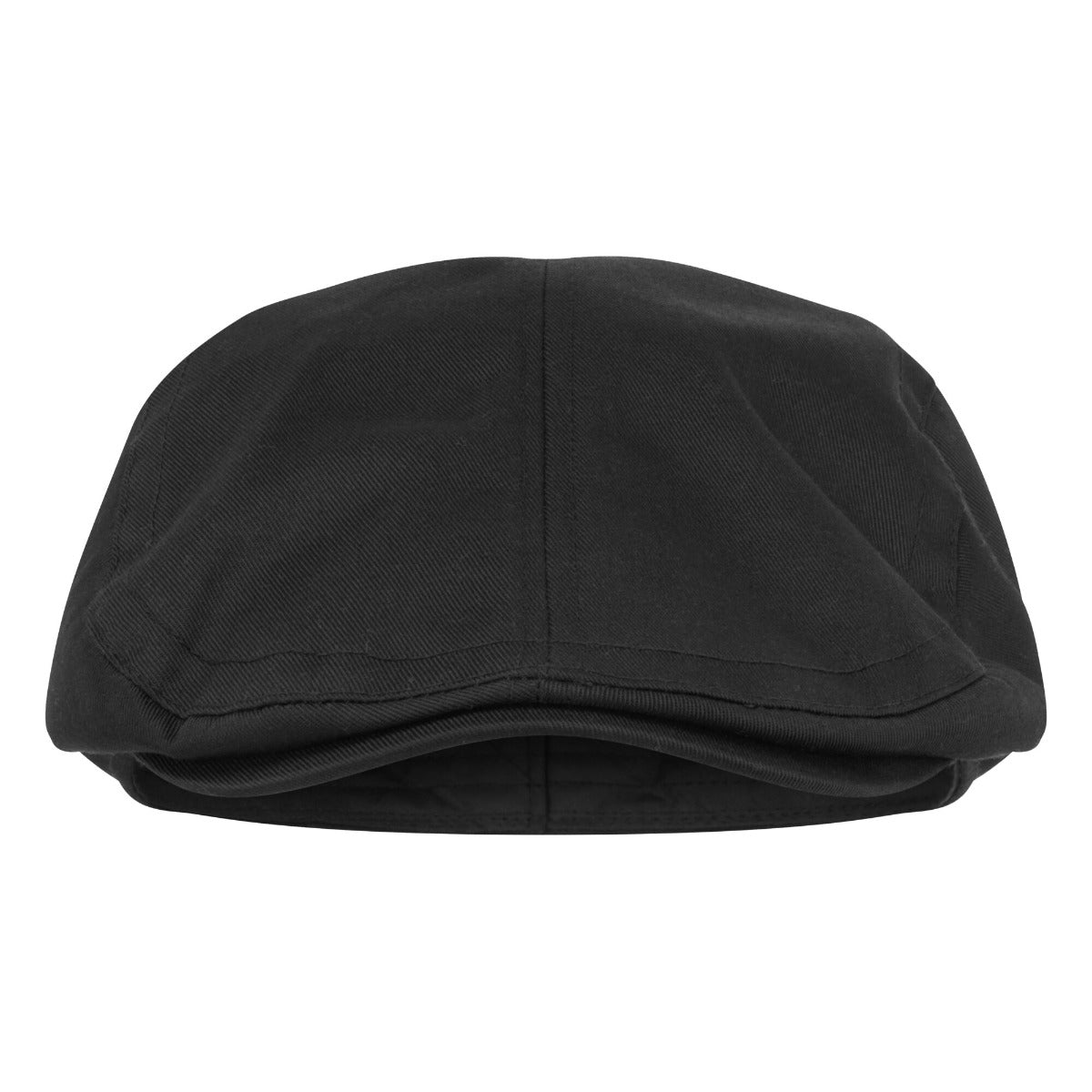 Black Chefs Flat Cap XL Size Side View - Food Hygiene Hat for Butcher Shop