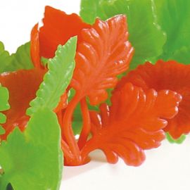 Red/Green Leaf Garnish White Base 250mm