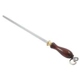 Egginton - Lacquered Red Wood Handle. Medium Straight Knurled Cut SK4