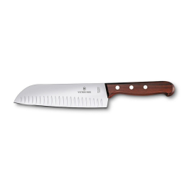 Victorinox 7" Santoku Fluted Knife Wood