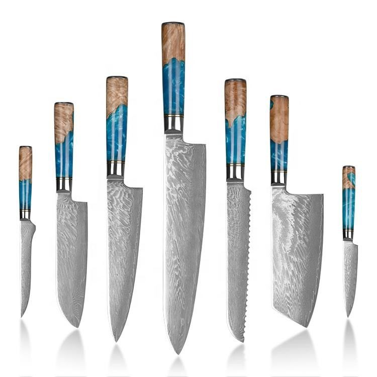 "Exquisite Craftsmanship and Cutting Excellence: The Japanese Damascus Knife Set - Unveiling the Artistry and Performance"