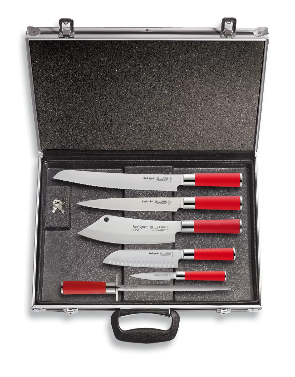 Precision in Red: F. Dick Red Spirit Knife Set - Elevate Your Culinary Artistry